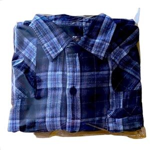 BLUECROWN-PLAID FLANNEL SHIRT-SIZE XL